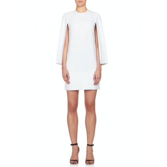 Givenchy Dresses & Skirts - Givenchy Jewel-Neck Cape Sleeve Silk Dress 38